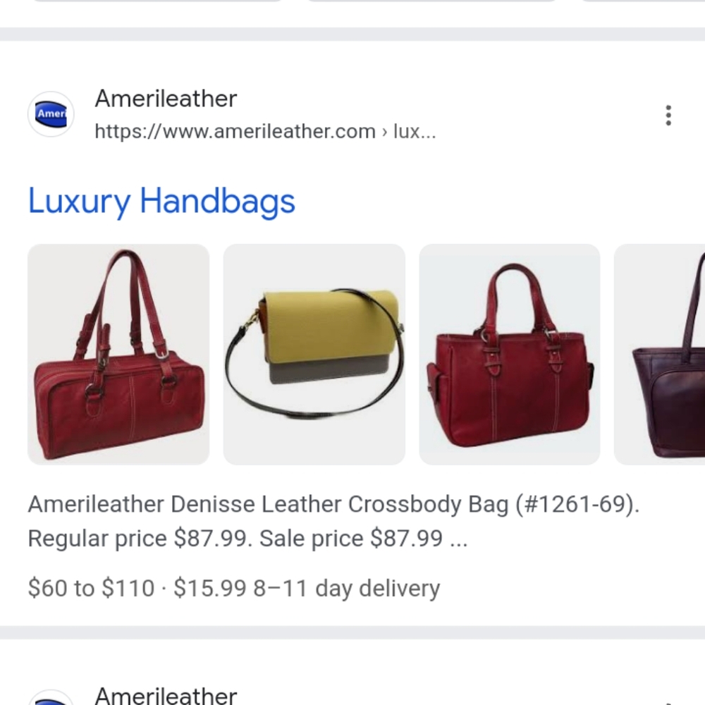 Ameri Leather Luxury Shoulder Bag. Becket Woven L… - image 4